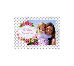 Puzzle A4 formato A4 con grafica a pois neri per festa della mamma