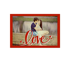 Puzzle in legno 25x36 cm con cornice rossa