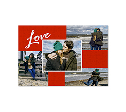 Puzzle in legno 25x36 cm collage 4 riquadri love