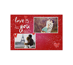 Puzzle in legno 25x36 cm collage 2 riquadri sfondo rosso