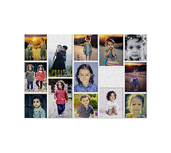 Puzzle in masonite 25x36 cm con collage 13 riquadri