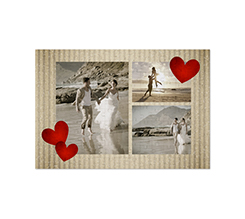 Puzzle in legno 25x36 cm collage 3 riquadri effetto cartone