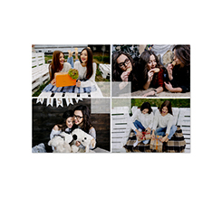 Puzzle in legno 35x26 cm collage 4 riquadri con riquadro per testo