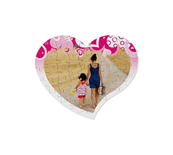 Puzzle cuore A4 in legno con grafica per innamorati