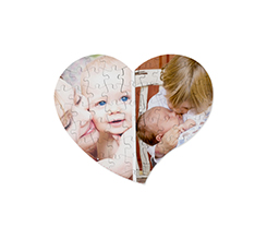 Puzzle cuore in masonite a collage 2