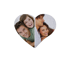 Puzzle a cuore personalizzato con collage di due foto