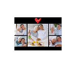 Puzzle formato A4 collage 5 riquadri con sfondo nero