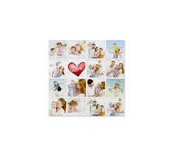 Puzzle quadrato in legno 15 riquadri con cuore