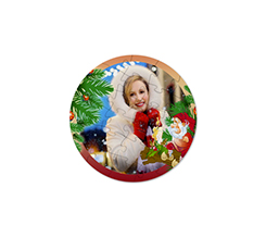 Puzzle rotondo in legno con grafica natalizia