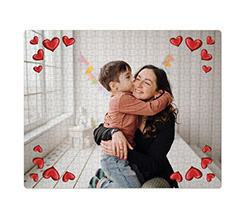 Puzzle Medio 51x41 cornice di cuori personalizzabile