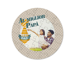 Puzzle rotondo in masonite grafica al miglior papà