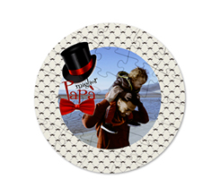 Puzzle cerchio masonite con grafica festa del papà