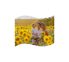 Puzzle con cornice ad onda e piedistallo personalizzato con foto famiglia