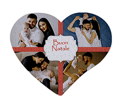 Puzzle cuore A3 con foto collage e auguri di buon natale