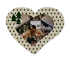 Il puzzle cuore con foto e grafica alberi verdi