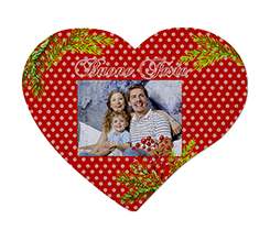 Puzzle cuore A3 con foto e grafica Bacche natalizie