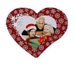 Puzzle cuore A3 con foto e grafica Fiocchi di neve