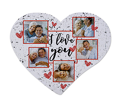 puzzle a forma di cuore con grafica collage e cuori