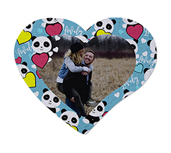 Foto puzzle cuore con grafica con panda