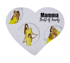 Puzzle a cuore grafica con cerchi per la mamma