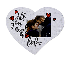 Puzzle cuore A3 con foto e grafica Need love