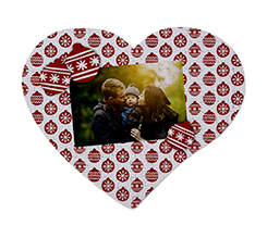 Puzzle cuore A3 con foto e grafica Palle di Natale