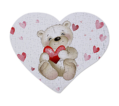 Puzzle cuore A3 con grafica Sweet teddy bear