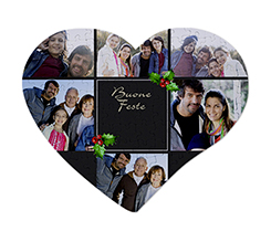 Collage con grafica auguri buon natale per puzzle cuore