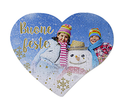 Puzzle cuore A3 con foto e grafica White Christmas