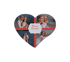 Puzzle a cuore con grafica collage e auguri di buon natale