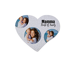Puzzle cuore A4 con collage foto e grafica per festa della mamma