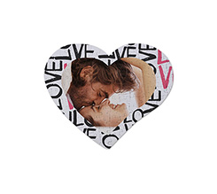 Puzzle cuore con foto e grafica scritte Love