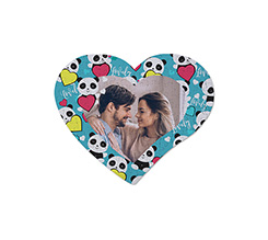 Puzzle cuore con panda e cuoricini