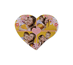 Puzzle cuore A4 personalizzato con collage di foto e grafica Mummy