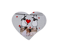 Foto su Puzzle a Cuore A4 con pecorelle
