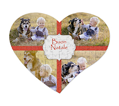 Puzzle cuore A3 in legno collage 4 riquadri buon natale