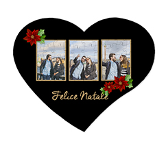 puzzle cuore in masonite con grafica felice natale