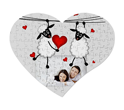 Puzzle cuore A3 con piccole pecorelle