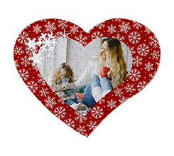 Puzzle cuore A3 in legno fiocchi di neve