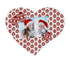 Puzzle cuore A3 in legno palle di natale