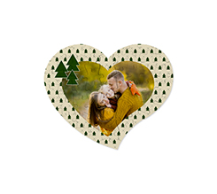 Puzzle cuore A4 in legno con alberelli verdi