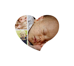 Puzzle su masonite a Cuore A4 Collage