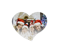 Puzzle cuore A4 in legno white christmas