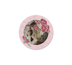 Puzzle rotondo in legno con grafica rose rosse