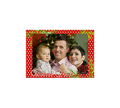 puzzle in legno con pois e bacche natalizie