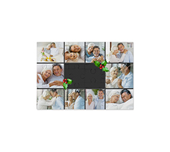 Puzzle in legno 25x17 cm collage 10 riquadri con vischio