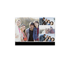 Puzzle in legno 25x17 cm con collage 4 riquadri e riga nera