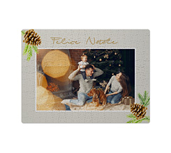 Puzzle in tessuto felice Natale personalizzabile