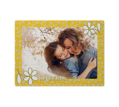 Puzzle in tessuto con foto e grafica margherite come regalo per la mamma