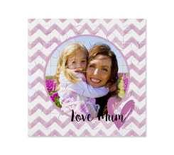 Puzzle legno quadrato Mum zig zag